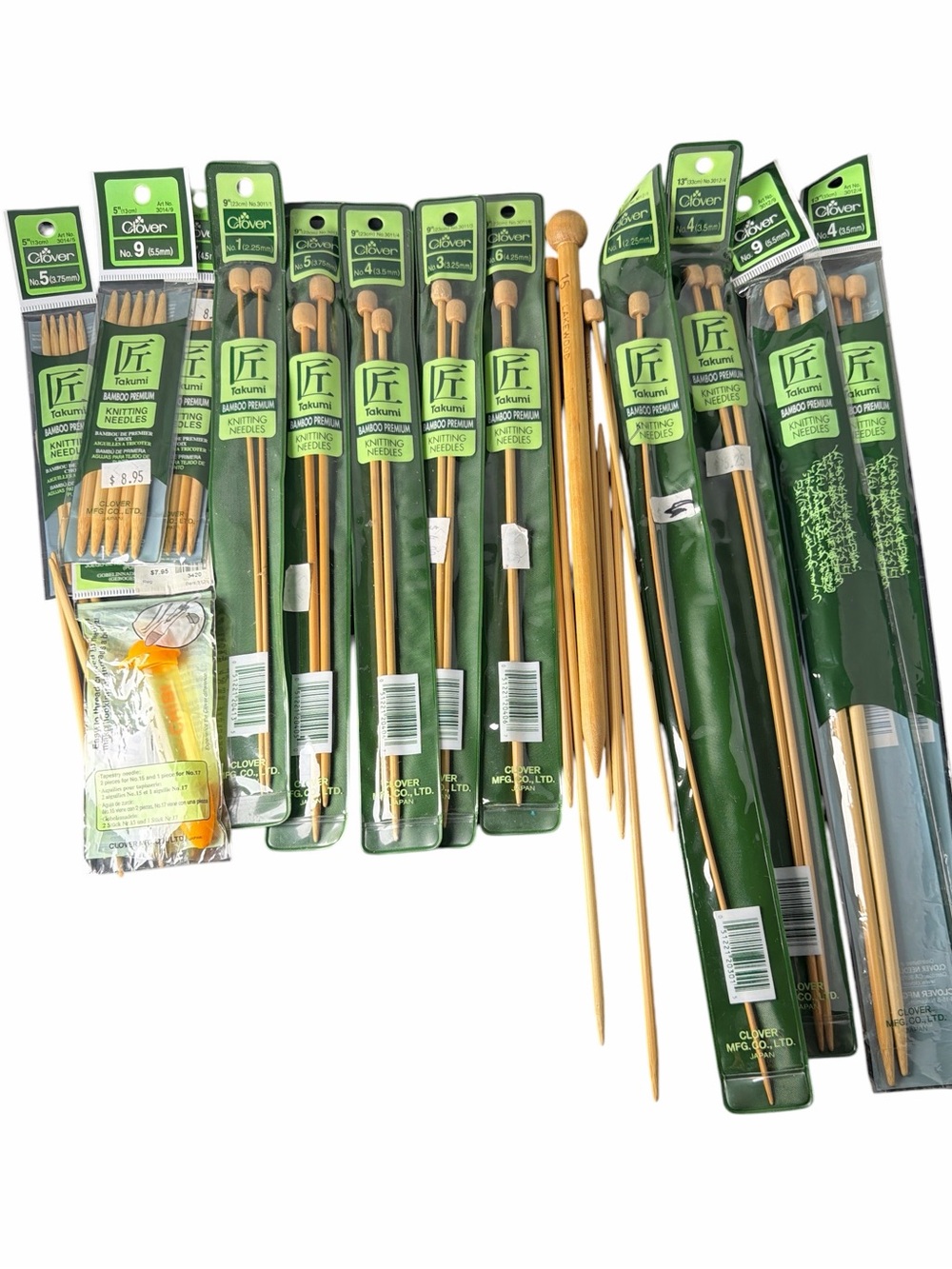 CLOVER TAKUMI Lot Bamboo Premium Single Point Knitting Needles mixed lot